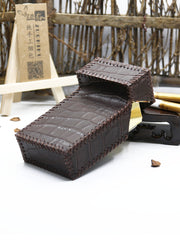 Cool Cigarette Holder Handmade Leather Mens Coffee Cigarette Holder Cases for Men - iwalletsmen