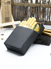 Cool Handmade Leather Cigarette Holder Mens Black Cigarette Holder Case for Men - iwalletsmen