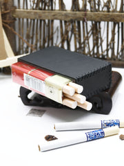 Cool Black Leather Cigarette Holder Handmade Leather Mens Cigarette Holder Case for Men - iwalletsmen
