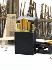 Cool Handmade Leather Cigarette Holder Mens Black Cigarette Holder Case for Men - iwalletsmen