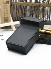 Cool Handmade Leather Cigarette Holder Mens Black Cigarette Holder Case for Men - iwalletsmen