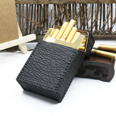 Handmade Cool Shark Leather Mens Cigarette Holder Case Black Cigarette Holder for Men - iwalletsmen