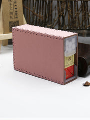 Handmade Leather Womens Pink Cute Cigarette Holder Case for Women - iwalletsmen