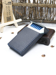 Handmade Leather Dark Blue Womens Cigarette Holder Case for Women - iwalletsmen