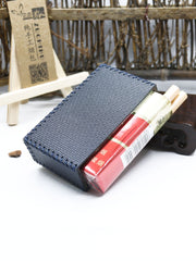 Cool Cigarette Holder Handmade Leather Mens Blue Cigarette Holder Cases for Men - iwalletsmen