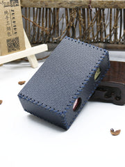 Cool Cigarette Holder Handmade Leather Mens Blue Cigarette Holder Cases for Men - iwalletsmen