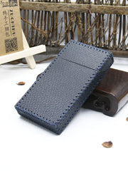 Handmade Leather Dark Blue Womens Cigarette Holder Case for Women - iwalletsmen