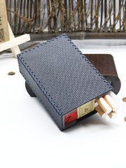 Cool Handmade Leather Mens Blue Cigarette Holder Case for Men - iwalletsmen