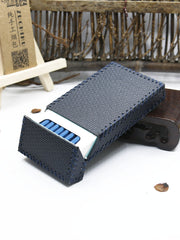 Handmade Leather Dark Blue Womens Cigarette Holder Case for Women - iwalletsmen