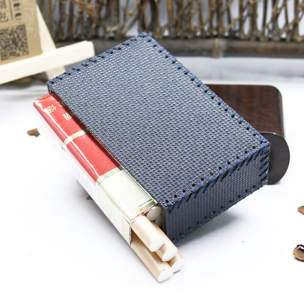 Cool Cigarette Holder Handmade Leather Mens Blue Cigarette Holder Cases for Men - iwalletsmen