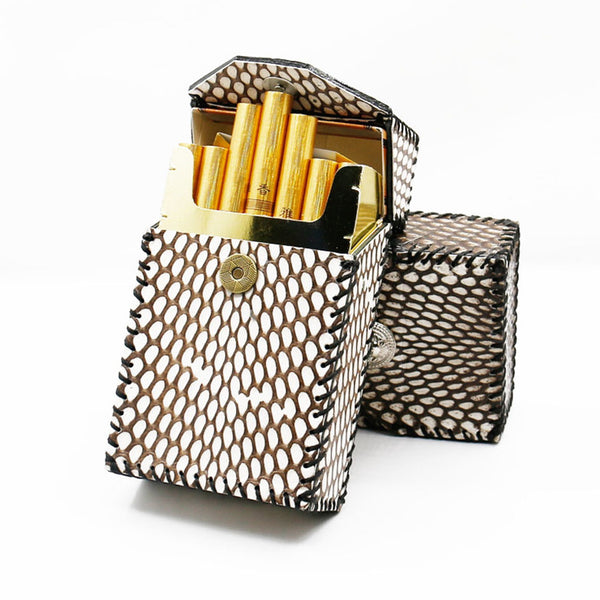 Cool Leather Cigarette Holder Mens Snake Skin Handmade Cigarette Holder Case for Men - iwalletsmen