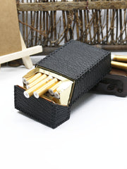Handmade Cool Shark Leather Mens Cigarette Holder Case Black Cigarette Holder for Men - iwalletsmen