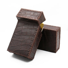 Cool Handmade Leather Mens Engraved Coffee Cigarette Holder Case for Men - iwalletsmen