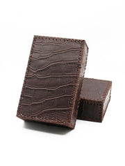 Cool Handmade Leather Mens Coffee Cigarette Holder Case for Men Alligator Pattern - iwalletsmen