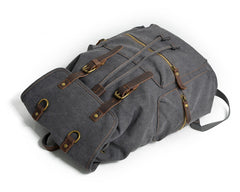 Cool Canvas Leather Mens Womens College 14'' Green Backpack Travel Backpack Computer Backpack for Men - iwalletsmen