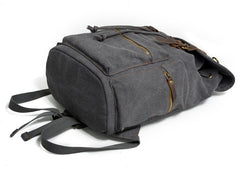 Cool Canvas Leather Mens Womens College 14'' Green Backpack Travel Backpack Computer Backpack for Men - iwalletsmen