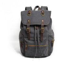 Cool Canvas Leather Mens Womens College 14'' Green Backpack Travel Backpack Computer Backpack for Men - iwalletsmen