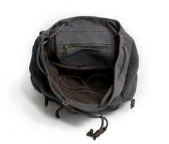 Cool Canvas Leather Mens Womens College 14'' Green Backpack Travel Backpack Computer Backpack for Men - iwalletsmen