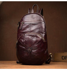 Green Cool Mens Leather Red Backpack Brown Satchel Backpacks School Backpacks for men - iwalletsmen