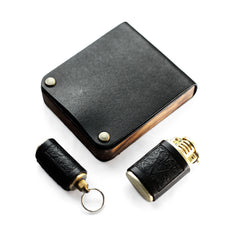 Cool Wooden Black Leather Mens Cigarette Case Custom Cigarette Holder for Men - iwalletsmen