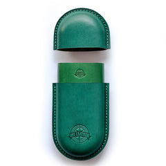 Cool Brown Leather Mens 2pcs Cigar Case Cool Custom Leather Cigar Case for Men - iwalletsmen