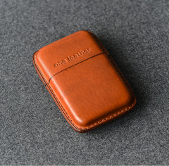 Handmade Green Leather Mens 11pcs Cigarette Holder Case Cool Custom Cigarette Case for Men - iwalletsmen