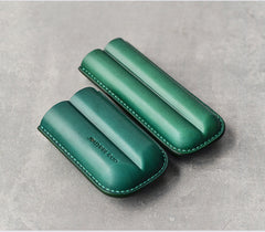 Cool Brown Leather Mens 2pcs Cigar Case Cool Custom Leather Cigar Case for Men - iwalletsmen