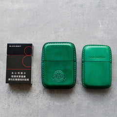 Handmade Black Leather Mens 11pcs Cigarette Holder Case Cool Custom Cigarette Case for Men - iwalletsmen