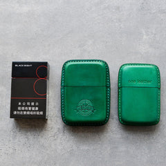 Cool Green Leather Mens 14pcs Cigarette Holder Case Cool Custom Cigarette Case for Men - iwalletsmen