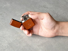 Cool Mens Black Leather Zippo Lighter Case Handmade Custom Zippo lighter Holder for Men - iwalletsmen
