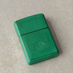 Cool Mens Green Leather Zippo Lighter Case Handmade Custom Zippo lighter Holder for Men - iwalletsmen