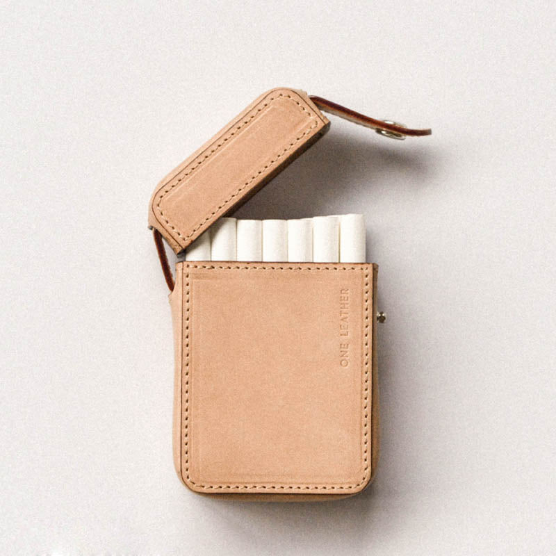 Cool Brown Leather Mens 20pcs Cigarette Holder Case Cool Custom Cigarette Case for Men - iwalletsmen