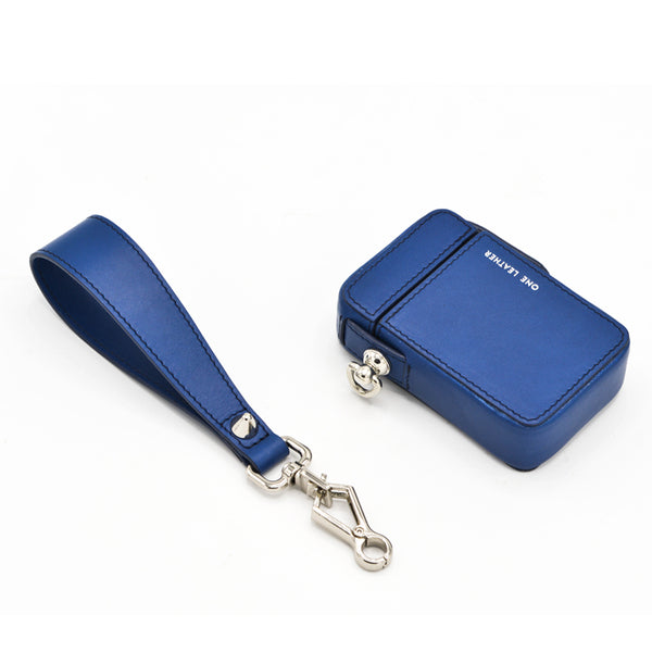 Cool Blue Leather Womens Mens 20pcs Cigarette Holder Case Wristlet Cigarette Case for Women - iwalletsmen