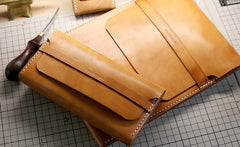 Cool Wooden Brown Leather Mens Long Wallet Brown Long Wallet for Men - iwalletsmen
