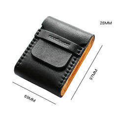 Cool Wooden Black Leather Mens Wallet Small Card Holder Coin Wallet for Men - iwalletsmen