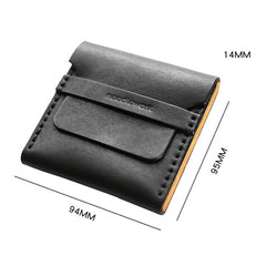 Cool Wooden Black Leather Mens Wallet Small Card Holder Coin Wallet for Men - iwalletsmen