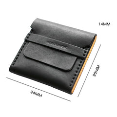 Cool Wooden Leather Mens Black Wallet Small Card Holder Black Coin Wallet for Men - iwalletsmen