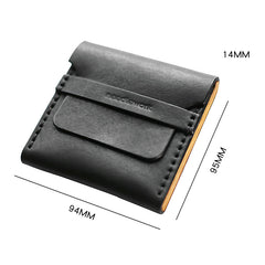 Cool Wooden Black Leather Mens Wallet Small Card Holder Coin Wallet for Men - iwalletsmen