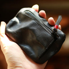 Brown Change Pouch For Men - Leather Texture - iwalletsmen