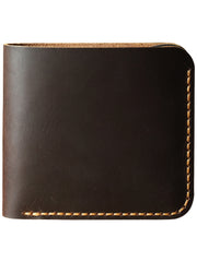 Handmade Slim Black Leather Mens Billfold Wallets Personalize Bifold Small Wallets for Men - iwalletsmen