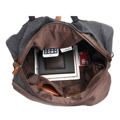 Mens Waxed Canvas Overnight Bag Canvas Weekender Bag Canvas Travel Bag for Men - iwalletsmen