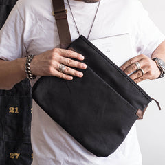 Canvas Mens Cool Small Messenger Bag iPad Bag Chest Bag Bike Bag Cycling Bag for men - iwalletsmen