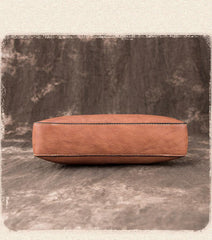 Vintage Coffee LEATHER MEN'S Small Side bag Brown Vertical Phone Bag MESSENGER BAG Courier Bag FOR MEN - iwalletsmen