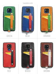 Handmade Green Leather Huawei Mate 20 Pro Case with Card Holder CONTRAST COLOR Huawei Mate 20 Pro Leather Case - iwalletsmen