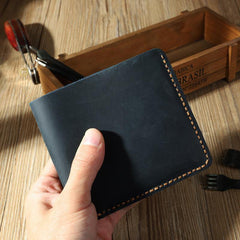 Handmade Leather Mens Trifold Billfold Wallet Personalize Trifold Small Wallets for Men - iwalletsmen