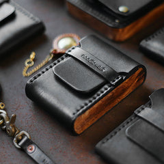 Cool Wooden Leather Mens Wallet Small Card Holder Coin Wallet for Men - iwalletsmen