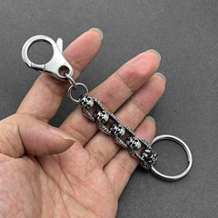 Biker Stainless Steel SILVER GHOST Skull KEYCHAIN BIKER SILVER Key CHAIN SILVER Jeans Chain Jean Chain FOR MEN - iwalletsmen