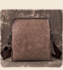 Vintage Coffee LEATHER MEN'S Small Side bag Brown Vertical Phone Bag MESSENGER BAG Courier Bag FOR MEN - iwalletsmen