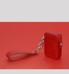Cute Red Leather Womens 20pcs Cigarette Holder Case Wristlet Cigarette Case for Women - iwalletsmen
