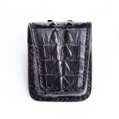 Cool Handmade Black Leather Mens Zippo Lighter Cover Classic Zippo Lighter Holder For Men - iwalletsmen
